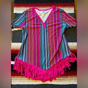 Crazy Train Serape Top with Fringe